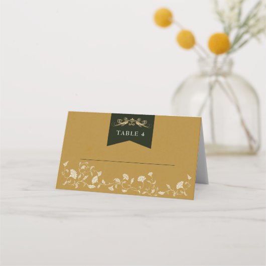 Carte De Placement Chic Gold Library Chapitre Mariage Plaques (Dos)