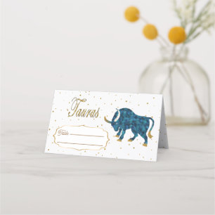 Carte De Placement Chic Gold Taurus Zodiac Anniversaire