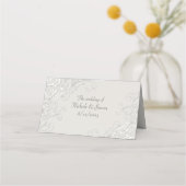 Carte De Placement Chic ivoire et blanc classique Mariage style tente (Dos)