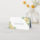 Carte De Placement Chic Lemon Verdure Floral Mariage méditerranéen (Dos)