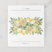 Carte De Placement Chic Lemon Verdure Floral Mariage méditerranéen (Extérieur déplié)