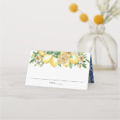 Carte De Placement Chic Lemon Verdure Floral Mariage méditerranéen (Dos)