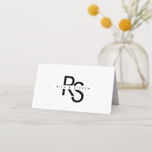 Carte De Placement Chic Modern Script Mariage Table Numéro (Dos)