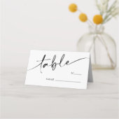 Carte De Placement Chic Modern Script Mariage Table Numéro (Devant)