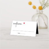 Carte De Placement Chic Modern Welcome Invité Nom de table Paramètre (Devant)