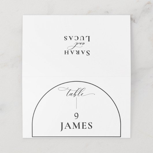 Carte De Placement Chic Moderne Élégant  (Extérieur déplié)