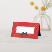 Chic moderne Polka Point rouge avec ruban bleu