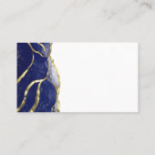 Carte De Placement Chic Navy Blue Gold Ink Wedding Escort (Dos)