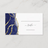 Carte De Placement Chic Navy Blue Gold Ink Wedding Escort (Devant)