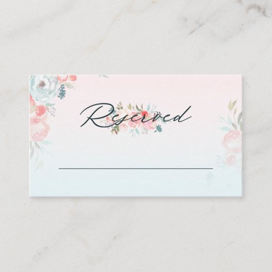 Carte De Placement Chic Ombre French Garden Réservé Mariage de siège (Devant)