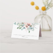 Carte De Placement Chic Pastel Blush rose Floral Mariage (Dos)