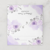 Carte De Placement Chic Pastel Fleurs violettes Mariage Carte Place (Extérieur déplié)