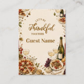 Carte De Placement Chic Pizza & Prosecco Friendsgiving (Devant)
