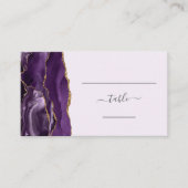 Carte De Placement Chic Purple Gold Agate Lavender Mariage Escort (Devant)