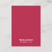 Carte De Placement Chic Retro brillant Mariage rose chaud Merci (Dos)