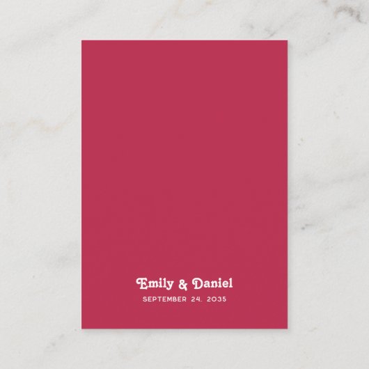 Carte De Placement Chic Retro brillant Mariage rose chaud Merci (Dos)