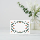 Carte De Placement Chic Rose Cadre Botanique Floral Gree Rose (Debout devant)