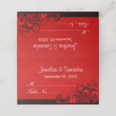 Carte De Placement Chic rouge foncé Hibiscus gothique floral plié tab (Extérieur déplié)