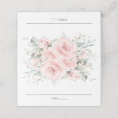 Carte De Placement Chic Soft Blush Rose Floral Mariage Nom d'hôte (Extérieur déplié)