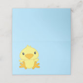 Carte De Placement Chick Baby shower bleu ressort (Extérieur déplié)