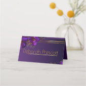 Carte De Placement Chics Violettes Lumineuses Numéro de Table de Mari (Dos)