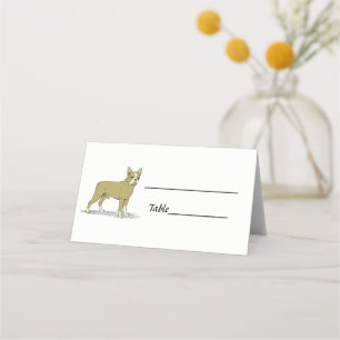 Carte De Placement Chien de taureau français stylisé vintage C