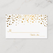 Carte De Placement Chiffres blanc et or Chevron et Confetti 2 (Devant)