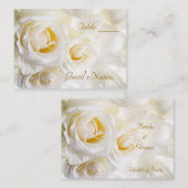 Carte De Placement Chiffres du Mariage des roses blanches (Devant / Derrière)