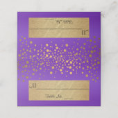 Carte De Placement Chiffres Purple et Gold Chevron et Confetti (Extérieur déplié)