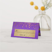 Carte De Placement Chiffres Purple et Gold Chevron et Confetti (Dos)