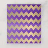 Carte De Placement Chiffres Purple et Gold Chevron et Confetti (Intérieur déplié)