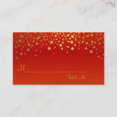 Carte De Placement Chiffres rouge et or Chevron et Confetti 2 (Devant)