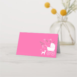 Carte De Placement Chihuahua Chien Baby shower fille rose