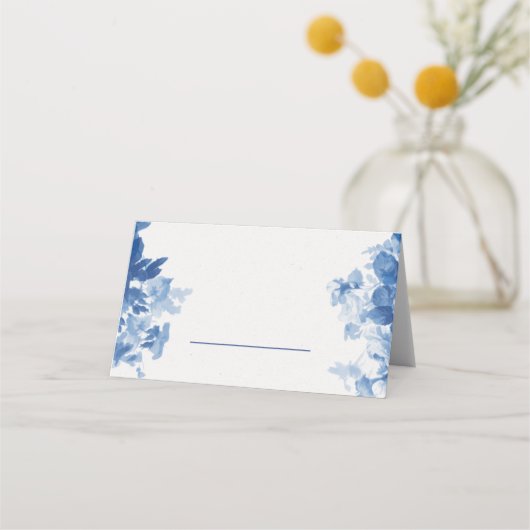 Carte De Placement China Blue Watercolor Réception de Mariage (Devant)