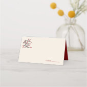 Carte De Placement Chinese Love Red Cherry Blossoms (Devant)