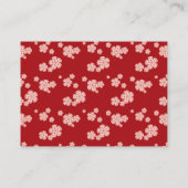 Carte De Placement Chinese Love Red Cherry Blossoms (Dos)