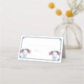 Carte De Placement Chinoiserie Chic USA Drapeau Ginger Jar Mariage Dé (Devant)