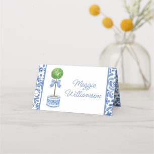 Carte De Placement Chinoiserie Watercolor Bow Topiecards