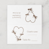 Carte De Placement Chocolat Coeur Et Papillons Design Mariage (Extérieur déplié)