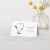 Carte De Placement Chocolat Coeur Et Papillons Design Mariage (Dos)