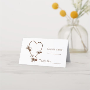 Carte De Placement Chocolat Coeur Et Papillons Design Mariage