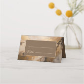 Carte De Placement Chocolat d'or moderne Mariage d'aquarelle artistiq (Devant)