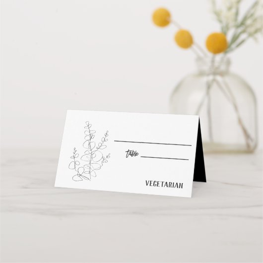 Carte De Placement Choix de repas de mariage Eucalyptus (Devant)
