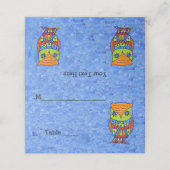 Carte De Placement Chouette Abstraite Neon Couleurs Eyes étoilé sur b (Extérieur déplié)