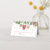 Carte De Placement Christmas Baby Clothes Line Place Card (Devant)