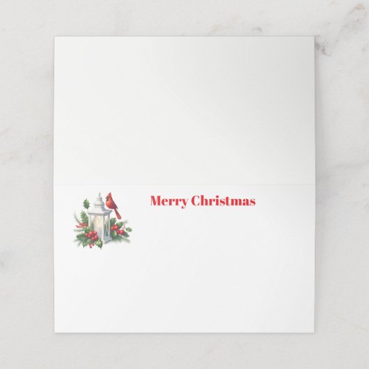 Carte De Placement Christmas Lantern (Extérieur déplié)