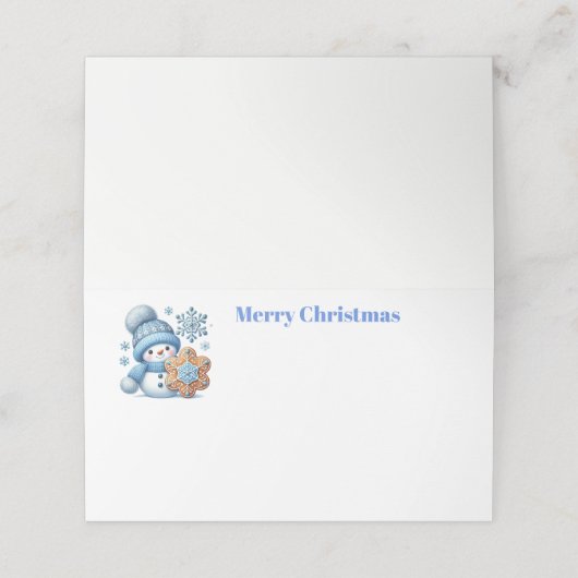 Carte De Placement Christmas Snowman (Extérieur déplié)