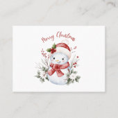 Carte De Placement Christmas Snowman Flat Place Card (Devant)