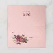 Carte De Placement Chrysanthème romantique sur Gossamer Pink Place Ca (Extérieur déplié)