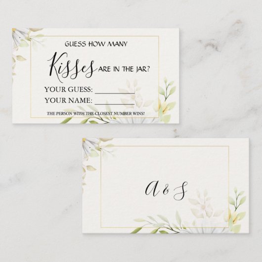 Carte De Placement Chrysanthemum Combien de baisers Fête des mariées  (Devant / Derrière)